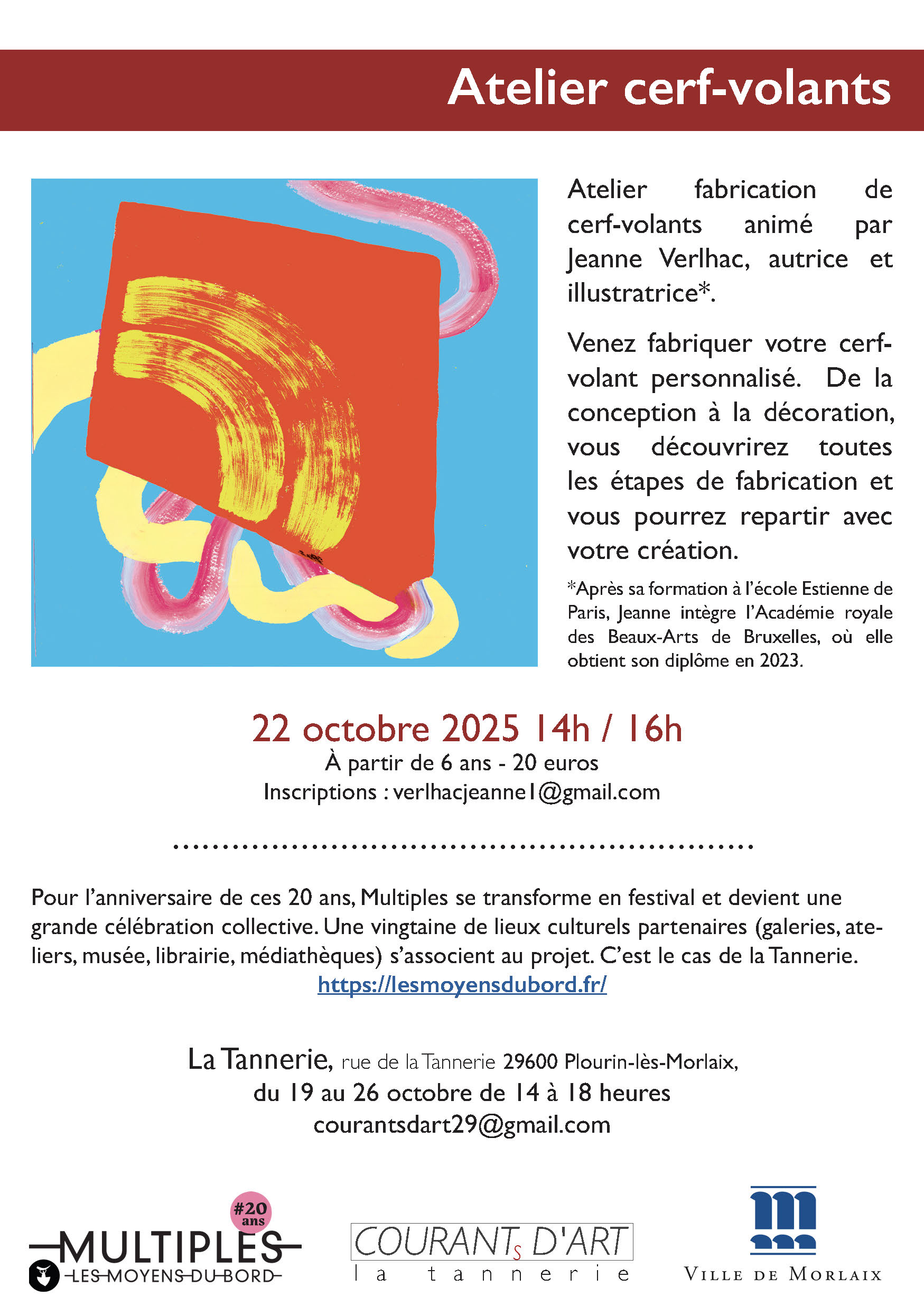 Verso Exposition Oeuvres sur Papier Estampes à la Tannerie, Plourin-lès-Morlaix - Les Multiples - Atelier Cerfs-Volants