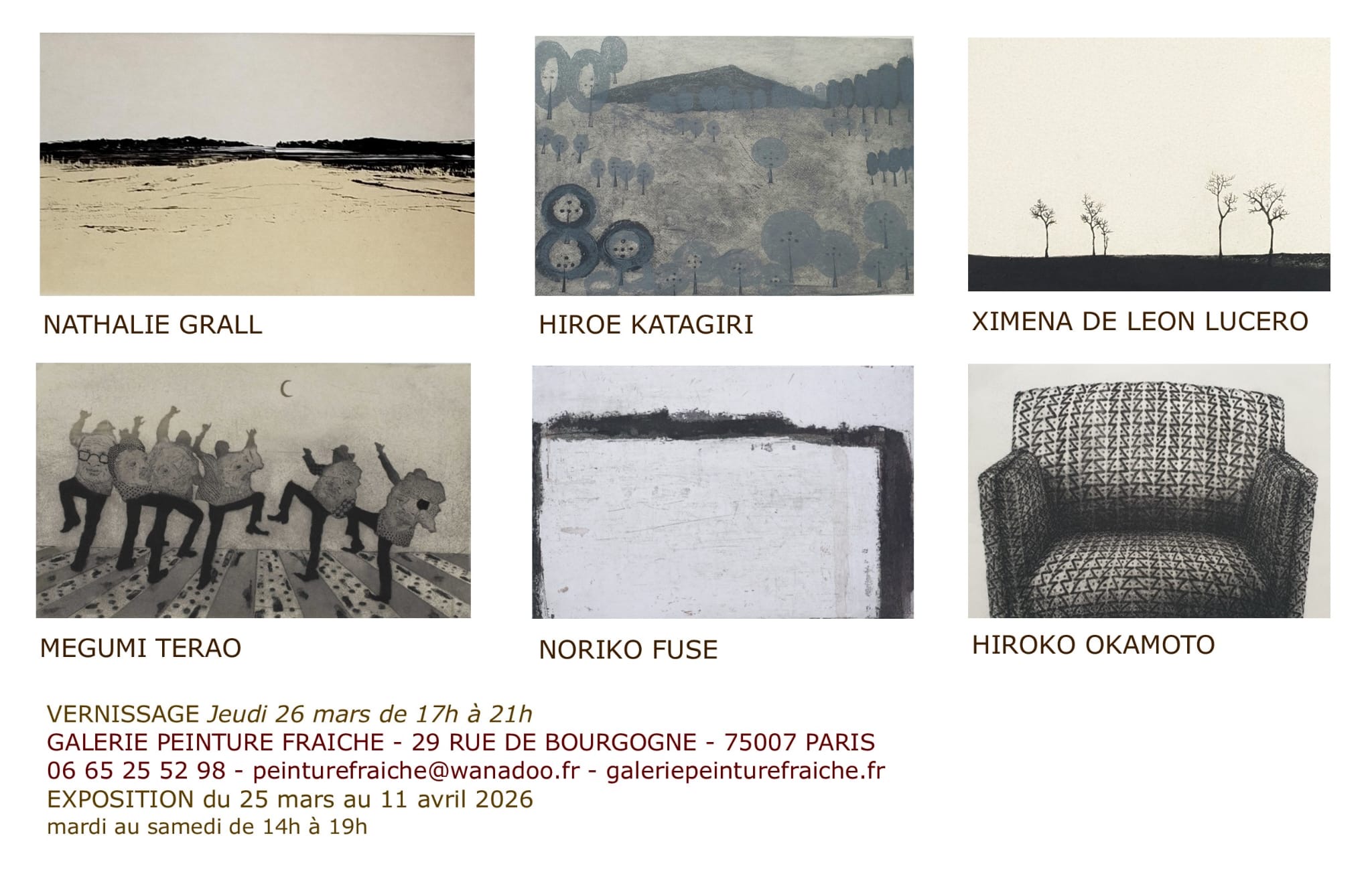 exposition collective galerie Peinture Fraiche à Paris, du 25 mars au 11 avril 2026